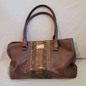 Erica Anenberg Leather Bag with Snakeskin Print